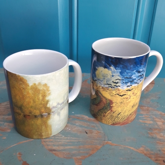 Art Mugs Monet Van Gogh Mug Set of 2 Impressionist Artist Museum Coffee Cups - Picture 10 of 10